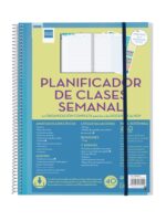 Finocam Organizzazione Agenda per insegnanti senza date - Settimana in formato verticale - 230x310 mm - Copertina in polipropilene - Carta da 80 g/m² - Spirale metallica - Colore blu