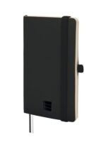 Finocam Nexo Quaderno a copertina morbida - 72 fogli - 90x150 mm - Carta color crema da 80 g/m² - Liscia - Tasca interna - Chiusura con elastico - Fogli microperforati - Colore nero