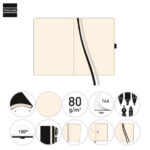Finocam Nexo Taccuino a copertina morbida - 72 fogli - 90x150 mm - Carta color crema da 80 g/m² - Liscia - Tasca interna - Chiusura con elastico - Fogli microperforati - Colore blu navy - immagine 2