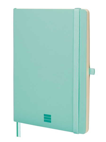 Finocam Nexo Quaderno a copertina morbida - 72 fogli - Formato A5 - 148x210 mm - Carta crema da 80 g/m² - Liscia - Tasca interna - Chiusura con elastico - Fogli microperforati - Colore turchese