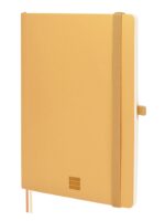 Finocam Nexo Taccuino a copertina morbida - 72 fogli - Formato A5 - 148x210 mm - Carta crema da 80 g/m² - Liscio - Tasca interna - Chiusura con elastico - Fogli microperforati - Colore cammello