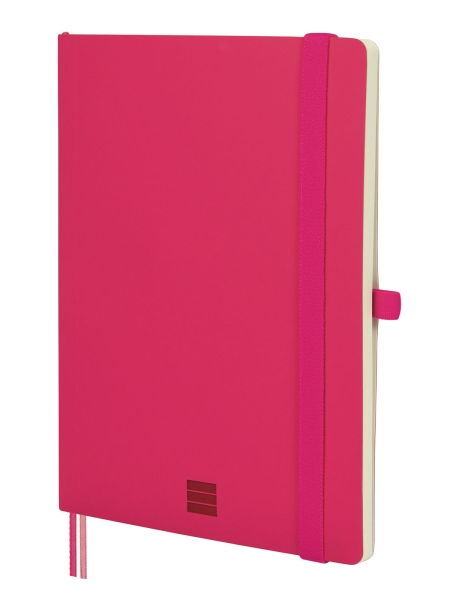 Finocam Nexo Quaderno a copertina morbida - 72 fogli - Formato A5 - 148x210 mm - Carta crema da 80 g/m² - Liscio - Tasca interna - Chiusura con elastico - Fogli microperforati - Colore fucsia