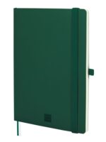 Finocam Nexo Quaderno a Copertina Morbida - 72 Fogli - Formato A5 - 148x210mm - Carta Crema da 80g/m² - Liscia - Tasca Interna - Chiusura con Elastico - Fogli Microperforati - Colore Verde Scuro