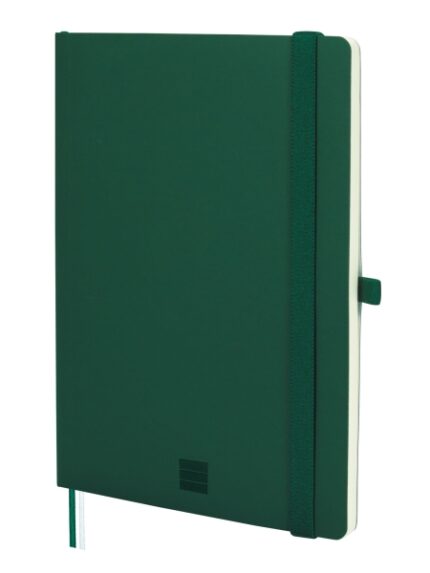 Finocam Nexo Quaderno a Copertina Morbida - 72 Fogli - Formato A5 - 148x210mm - Carta Crema da 80g/m² - Liscia - Tasca Interna - Chiusura con Elastico - Fogli Microperforati - Colore Verde Scuro