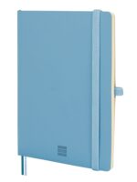 Finocam Nexo Quaderno a Copertina Morbida - 72 Fogli - Formato A5 - 148x210 mm - Carta Crema da 80 g/m² - Liscio - Tasca Interna - Chiusura con Elastico - Fogli Microperforati - Colore Azzurro