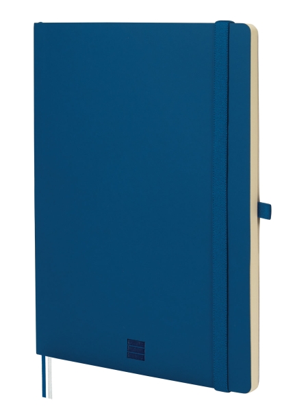 Finocam Nexo Quaderno a Copertina Morbida - 72 Fogli - Formato B5 - 176x250 mm - Carta Crema da 80 g/m² - Liscia - Tasca Interna - Chiusura con Elastico - Fogli Microperforati - Colore Blu Marino