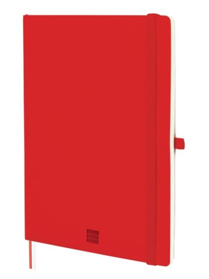 Finocam Nexo Quaderno a copertina morbida - 72 fogli - Formato B5 - 176x250 mm - Carta color crema da 80 g/m² - Liscio - Tasca interna - Chiusura con elastico - Fogli microperforati - Colore rosso