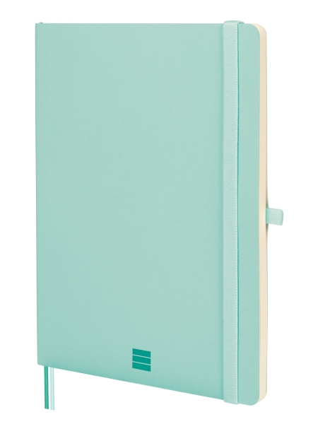 Finocam Nexo Quaderno a copertina morbida - 72 fogli - Formato B5 - 176x250 mm - Carta crema da 80 g/m² - Liscio - Tasca interna - Chiusura con elastico - Fogli microperforati - Colore turchese