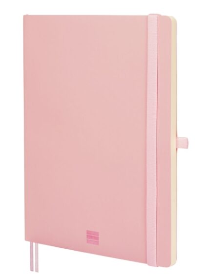 Finocam Nexo Quaderno a Copertina Morbida - 72 Fogli - Formato B5 - 176x250 mm - Carta Crema da 80 g/m² - Liscio - Tasca Interna - Chiusura con Elastico - Fogli Microperforati - Colore Rosa