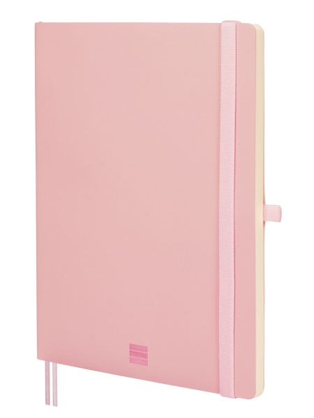 Finocam Nexo Quaderno a Copertina Morbida - 72 Fogli - Formato B5 - 176x250 mm - Carta Crema da 80 g/m² - Liscio - Tasca Interna - Chiusura con Elastico - Fogli Microperforati - Colore Rosa