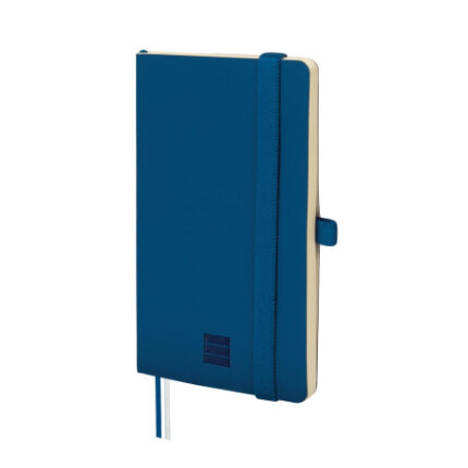 Finocam Nexo Quaderno a Copertina Morbida - 72 Fogli - 90x150mm - Carta Crema da 80g/m2 - Tasca Interna - Chiusura con Elastico - Portapenne - Fogli Microperforati - Colore Blu Marino