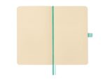 Finocam Nexo Taccuino con copertina morbida - 72 fogli - 90x150 mm - Carta color crema da 80 g/m² - Tasca interna - Chiusura con elastico - Portapenne - Fogli microperforati - Colore turchese - immagine 4
