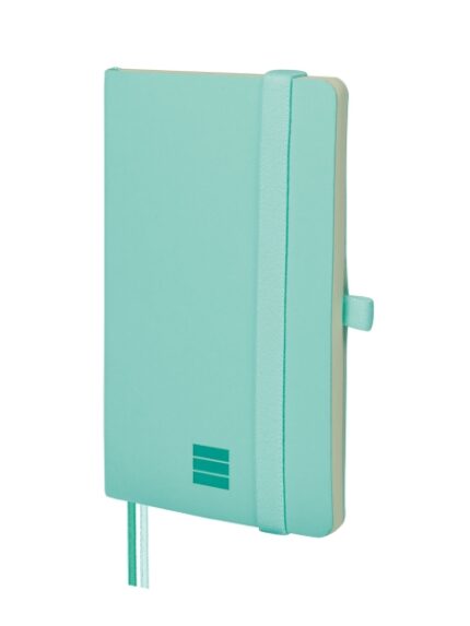 Finocam Nexo Quaderno a Copertina Morbida - 72 Fogli - 90x150 mm - Righe Orizzontali - Carta Crema da 80 g/m² - Tasca Interna - Portapenne - Fogli Microperforati - Colore Turchese