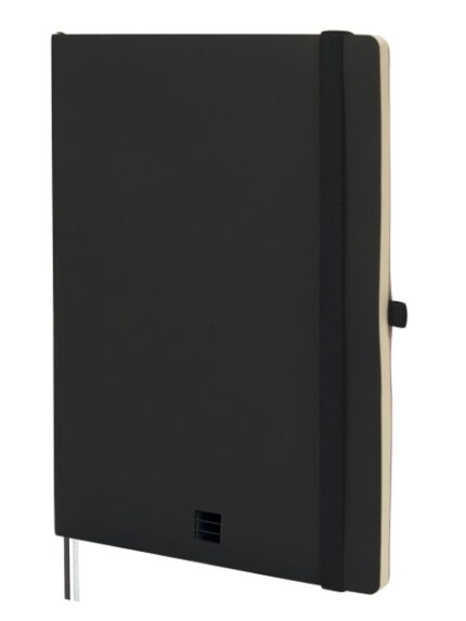 Finocam Nexo Quaderno a Copertina Morbida - 72 Fogli - Formato B5 - 176x250mm - Righe Orizzontali - Carta Crema da 80g/m² - Tasca Interna - Portapenne - Fogli Microperforati - Colore Nero