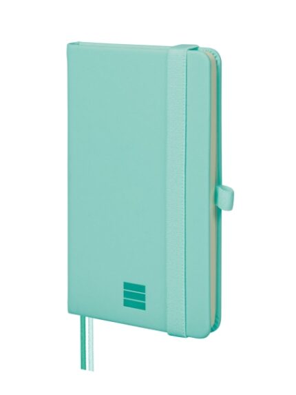 Finocam Nexo Quaderno con copertina rigida - 72 fogli - 90x150 mm - Carta color crema da 80 g/m² - Liscia - Tasca interna - Chiusura con elastico - Fogli microperforati - Colore turchese