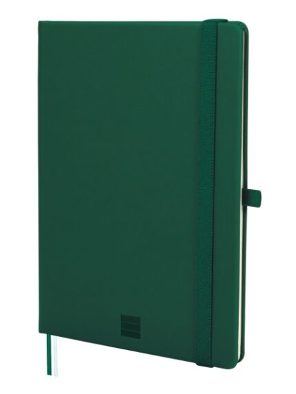 Finocam Nexo Quaderno con copertina rigida - 72 fogli - Formato A5 - 148x210 mm - Carta color crema da 80 g/m² - Liscio - Tasca interna - Chiusura con elastico - Fogli microperforati - Colore verde scuro