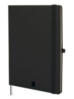 Finocam Nexo Quaderno con copertina rigida - 72 fogli - Formato B5 - 176x250 mm - Carta crema da 80 g/m² - Liscia - Tasca interna - Chiusura con elastico - Fogli microperforati - Colore nero