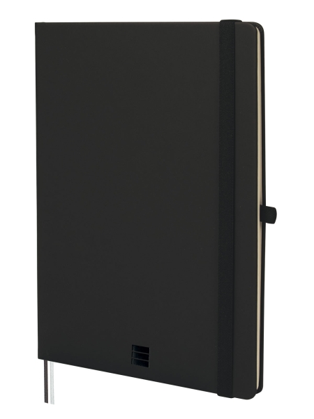 Finocam Nexo Quaderno con copertina rigida - 72 fogli - Formato B5 - 176x250 mm - Carta crema da 80 g/m² - Liscia - Tasca interna - Chiusura con elastico - Fogli microperforati - Colore nero