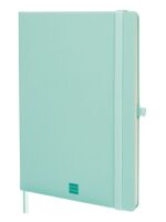 Finocam Nexo Taccuino con copertina rigida - 72 fogli - Formato B5 - 176x250 mm - Carta color crema da 80 g/m² - Liscia - Tasca interna - Chiusura con elastico - Fogli microperforati - Colore turchese