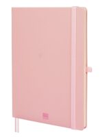 Finocam Nexo Quaderno con copertina rigida - 72 fogli - Formato B5 - 176x250 mm - Carta color crema da 80 g/m² - Liscio - Tasca interna - Chiusura con elastico - Fogli microperforati - Colore rosa