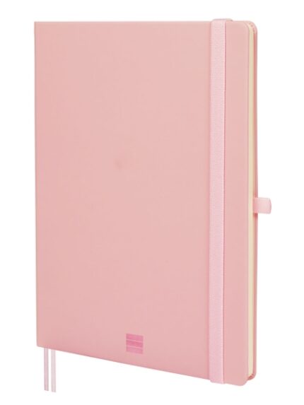 Finocam Nexo Quaderno con copertina rigida - 72 fogli - Formato B5 - 176x250 mm - Carta color crema da 80 g/m² - Liscio - Tasca interna - Chiusura con elastico - Fogli microperforati - Colore rosa