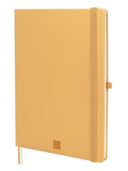 Finocam Nexo Quaderno con copertina rigida - 72 fogli - Formato B5 - 176x250 mm - Carta crema da 80 g/m² - Liscio - Tasca interna - Chiusura con elastico - Fogli microperforati - Colore cammello