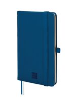 Finocam Nexo Taccuino con copertina rigida - 72 fogli - 90x150 mm - Carta crema da 80 g/m² - Tasca interna - Chiusura con elastico - Portapenne - Fogli microperforati - Colore blu navy