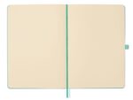 Finocam Nexo Quaderno con copertina rigida - 72 fogli - Formato A5 - 148x210 mm - Carta color crema da 80 g/m² - Tasca interna - Chiusura con elastico - Portapenne - Fogli microperforati - Colore turchese - immagine 4