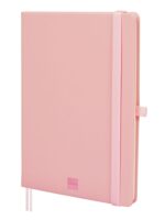 Finocam Nexo Taccuino con copertina rigida - 72 fogli - Formato A5 - 148x210 mm - Carta color crema da 80 g/m² - Tasca interna - Chiusura con elastico - Portapenne - Fogli microperforati - Colore rosa