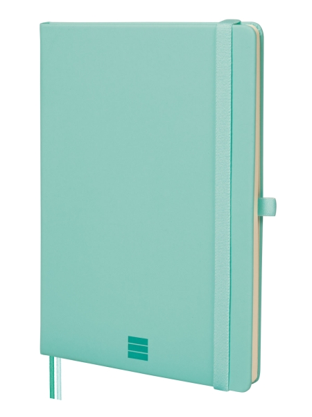 Finocam Nexo Quaderno a Copertina Rigida - 72 Fogli - Formato A5 - 148x210mm - Righe Orizzontali - Carta Crema da 80g/m² - Tasca Interna - Portapenne - Fogli Microperforati - Colore Turchese