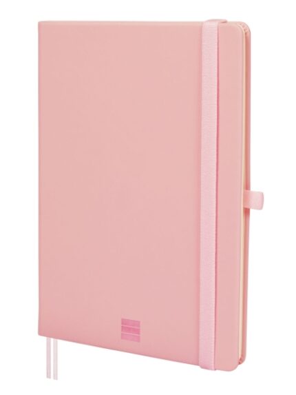 Finocam Nexo Quaderno con copertina rigida - 72 fogli - Formato A5 - 148x210 mm - Righe orizzontali - Carta color crema da 80 g/m² - Tasca interna - Portapenne - Fogli microperforati - Colore rosa