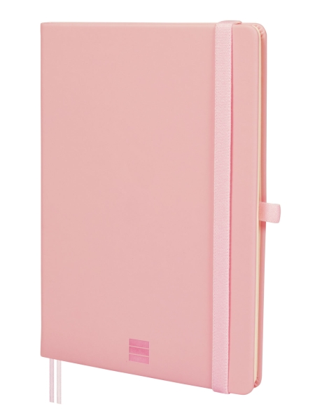 Finocam Nexo Quaderno con copertina rigida - 72 fogli - Formato A5 - 148x210 mm - Righe orizzontali - Carta color crema da 80 g/m² - Tasca interna - Portapenne - Fogli microperforati - Colore rosa