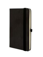 Finocam Class Quaderno a copertina rigida - 96 fogli - 100x150 mm - Carta crema da 80 g/m² - Liscia - Tasca interna - Chiusura con elastico - Fogli microperforati - Colore nero
