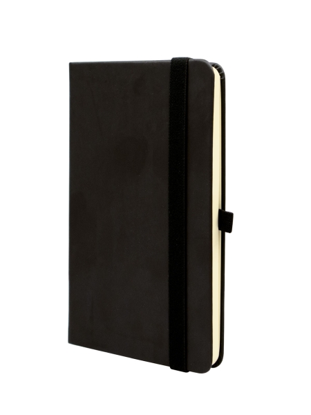 Finocam Class Quaderno a copertina rigida - 96 fogli - 100x150 mm - Carta crema da 80 g/m² - Liscia - Tasca interna - Chiusura con elastico - Fogli microperforati - Colore nero