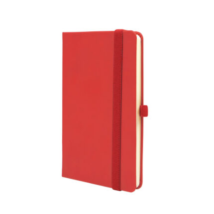 Finocam Class Quaderno con copertina rigida - 96 fogli - 100x150 mm - Carta crema da 80 g/m² - Liscia - Tasca interna - Chiusura con elastico - Fogli microperforati - Colore rosso