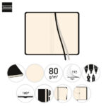 Finocam Class Quaderno con copertina rigida - 96 fogli - 100x150 mm - Carta crema da 80 g/m² - Liscia - Tasca interna - Chiusura con elastico - Fogli microperforati - Colore rosso - immagine 2