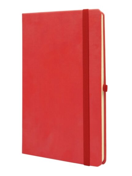 Finocam Class Quaderno a Copertina Rigida - 96 Fogli - 130x210mm - Carta Crema da 80g/m2 - Liscia - Tasca Interna - Chiusura con Elastico - Fogli Microperforati - Colore Rosso