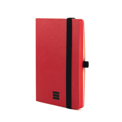 Finocam Modern Taccuino con copertina leggera - 72 fogli - 100x150 mm - Carta crema da 80 g/m² - Liscio - Tasca interna - Chiusura con elastico - Fogli microperforati - Colore rosso