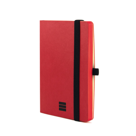 Finocam Modern Taccuino con copertina leggera - 72 fogli - 100x150 mm - Carta crema da 80 g/m² - Liscio - Tasca interna - Chiusura con elastico - Fogli microperforati - Colore rosso
