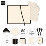 Finocam Modern Taccuino con copertina leggera - 72 fogli - 100x150 mm - Carta crema da 80 g/m² - Liscio - Tasca interna - Chiusura con elastico - Fogli microperforati - Colore rosso - immagine 2