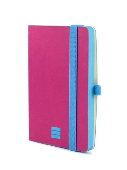 Finocam Modern Taccuino con copertina leggera - 72 fogli - 100x150 mm - Carta crema da 80 g/m² - Liscio - Tasca interna - Chiusura con elastico - Fogli microperforati - Colore rosa