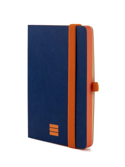 Finocam Modern Quaderno con Copertina Leggera - 72 Fogli - 100x150mm - Carta Crema da 80g/m² - Liscia - Tasca Interna - Chiusura con Elastico - Fogli Microperforati - Colore Blu