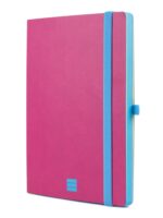 Finocam Modern Taccuino con copertina leggera - 72 fogli - Formato A5 - 148x210 mm - Carta color crema da 80 g/m² - Liscia - Tasca interna - Chiusura con elastico - Fogli microperforati - Colore rosa
