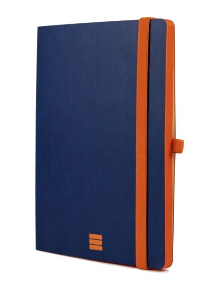 Finocam Modern Quaderno con copertina leggera - 72 fogli - Formato A5 - 148x210 mm - Carta crema da 80 g/m² - Liscia - Tasca interna - Chiusura con elastico - Fogli microperforati - Colore blu