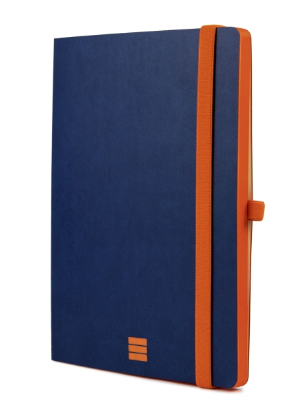 Finocam Modern Quaderno con copertina leggera - 72 fogli - Formato A5 - 148x210 mm - Carta crema da 80 g/m² - Liscia - Tasca interna - Chiusura con elastico - Fogli microperforati - Colore blu
