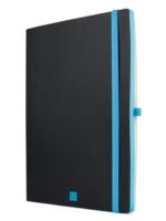 Finocam Modern Quaderno con copertina leggera - 72 fogli - Formato A4 - 210x297 mm - Carta crema da 80 g/m² - Liscia - Tasca interna - Chiusura con elastico - Fogli microperforati - Colore nero