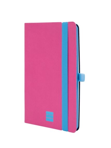 Finocam Modern Taccuino con copertina leggera - 72 fogli - 100x150 mm - Carta crema da 80 g/m² - Tasca interna - Chiusura con elastico - Fogli microperforati - Colore rosa
