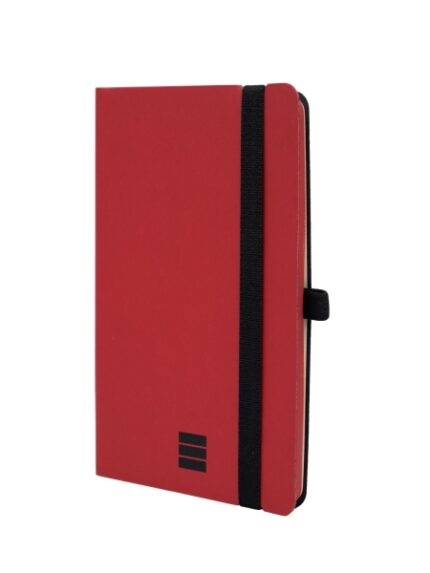 Finocam Modern Taccuino con copertina leggera - 72 fogli - 100x150 mm - Carta color crema da 80 g/m² - Tasca interna - Chiusura con elastico - Fogli microperforati - Colore rosso