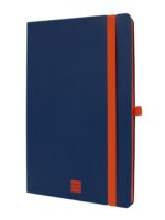 Finocam Modern Taccuino con Copertina Leggera - 72 Fogli - Formato A5 - 148x210mm - Carta Crema da 80g/m2 - Tasca Interna - Chiusura con Elastico - Fogli Microperforati - Colore Blu