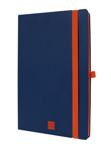 Finocam Modern Taccuino con Copertina Leggera - 72 Fogli - Formato A5 - 148x210mm - Carta Crema da 80g/m2 - Tasca Interna - Chiusura con Elastico - Fogli Microperforati - Colore Blu